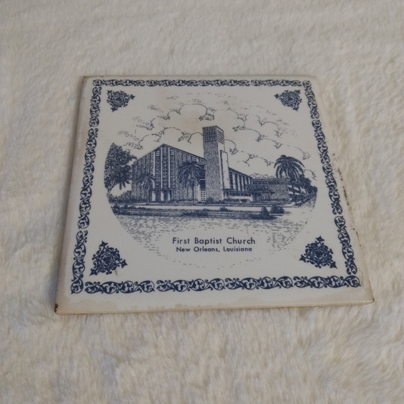 2 Frist Baptist Church of New Orleans Commemorative Ceramic Tiles 6" x 6" - Picture 4 of 9